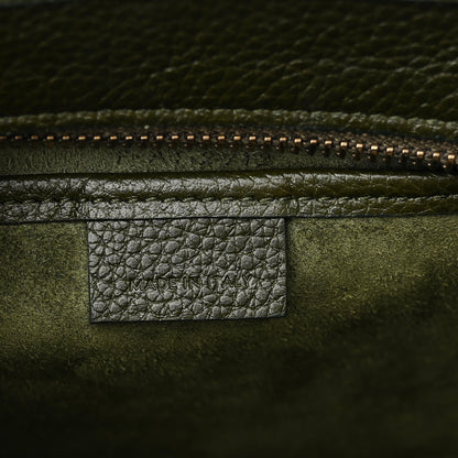 Celine Drummed Calfskin Nano Luggage Dark Olive 6 of 10