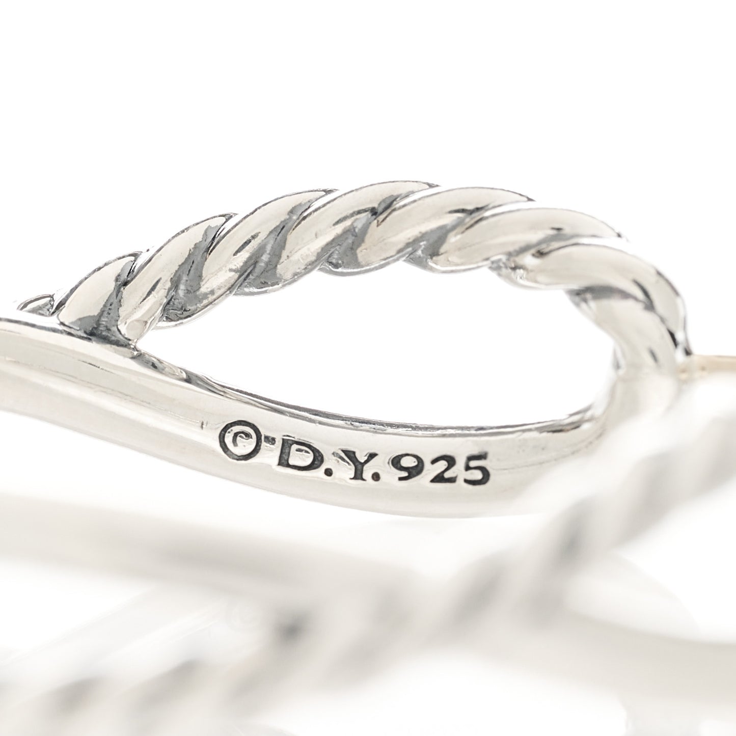 Sterling Silver Crossover Cable Hoop Earrings