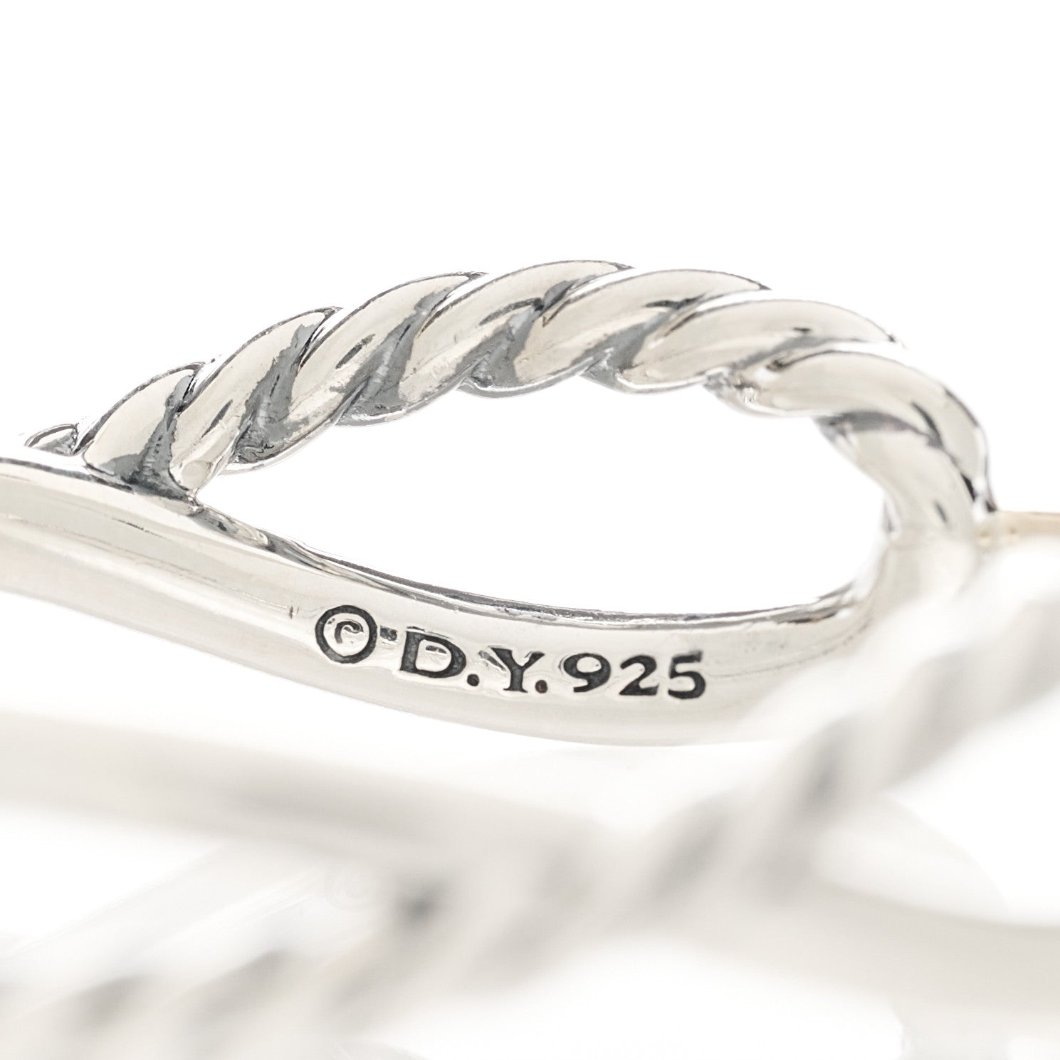 David Yurman Sterling Silver Crossover Cable Hoop Earrings 5 of 5