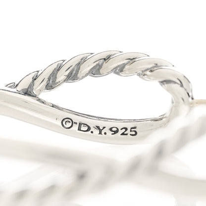 David Yurman Sterling Silver Crossover Cable Hoop Earrings 5 of 5