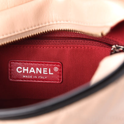 Chanel Aged Calfskin Quilted Small Gabrielle Hobo Beige Black 6 of 10