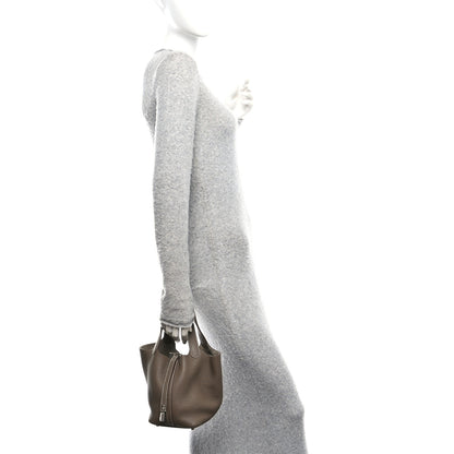 Hermes Taurillon Clemence Picotin Lock 18 PM Etoupe 2 of 13