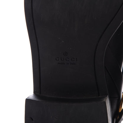 Gucci Calfskin Tess Horsebit Ankle Boots 37 Black 6 of 9