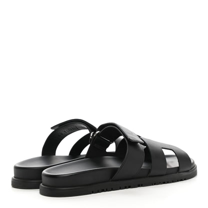 Hermes Calfskin Womens Chypre Sandals 39 Black 4 of 11