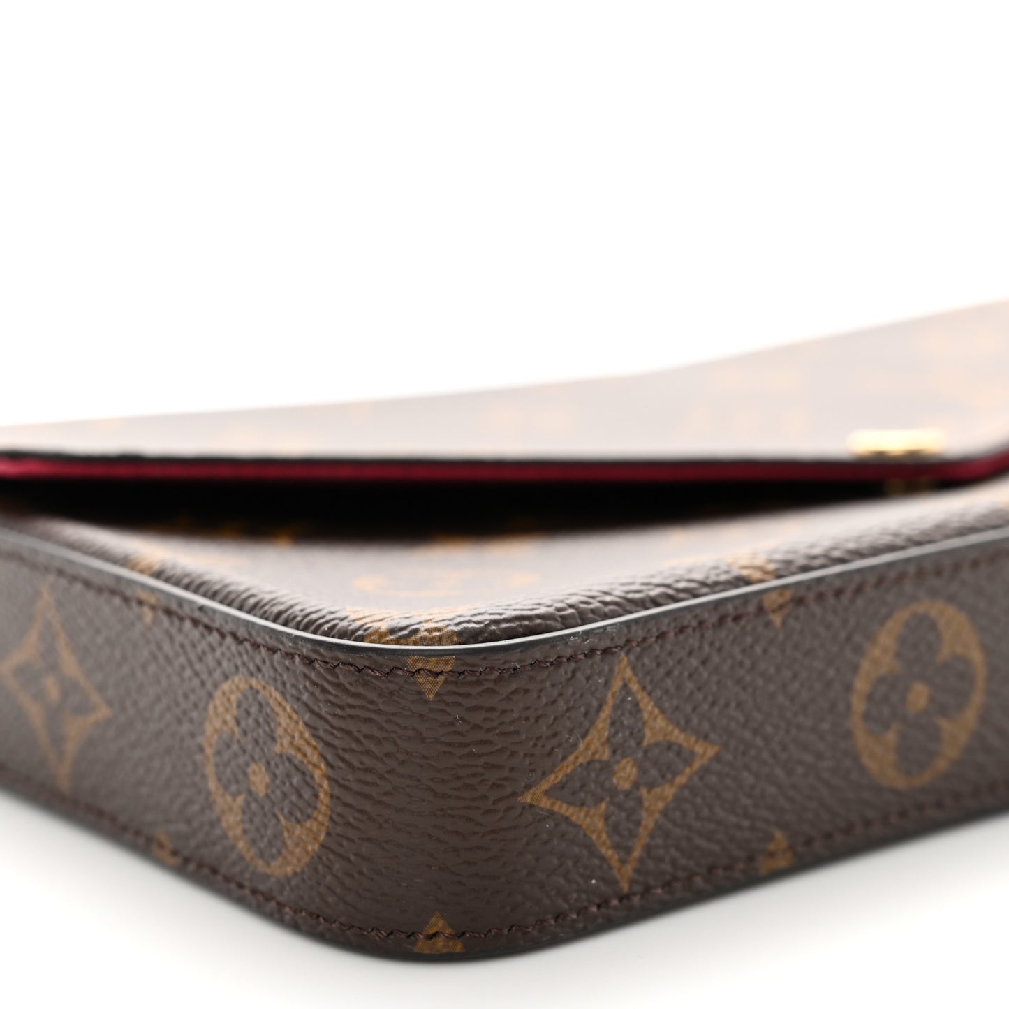 Monogram Pochette Felicie Chain Wallet Fuchsia