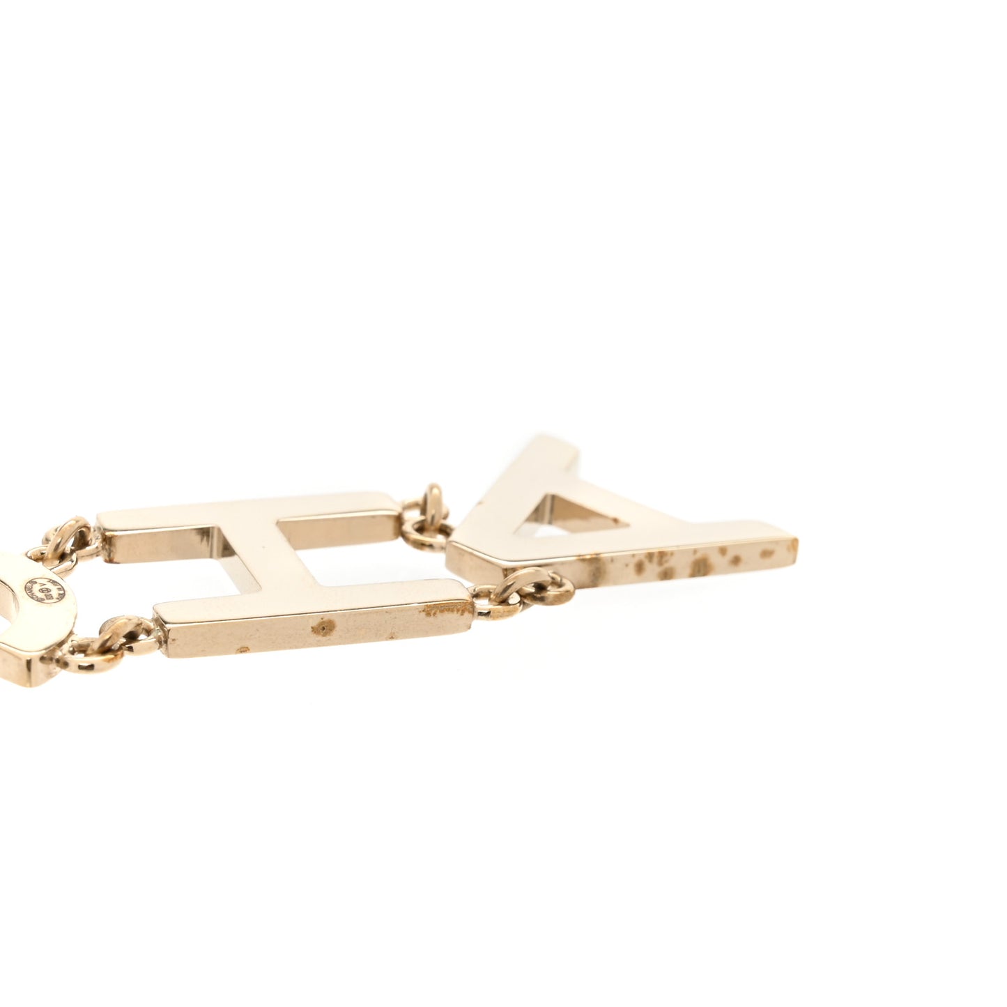 Metal Cha-Nel Logo Drop Earrings Gold