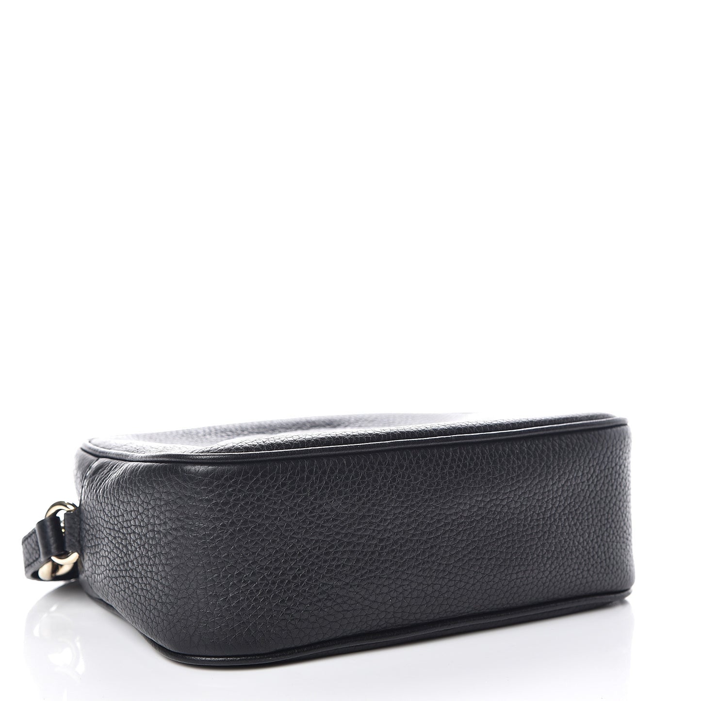 Pebbled Calfskin Small Soho Disco Bag Black