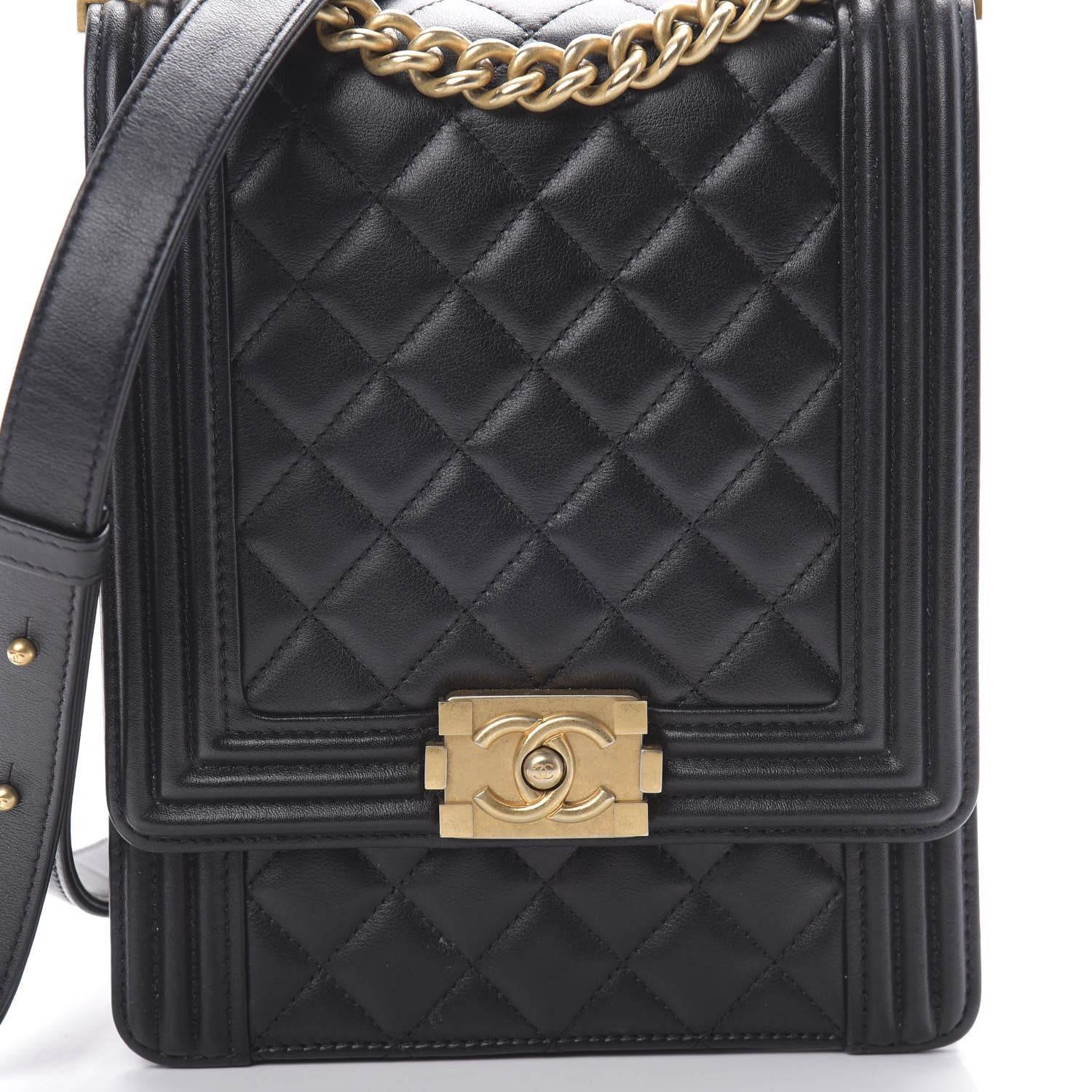 Chanel Calfskin Quilted North South Boy Flap Black 7 of 10