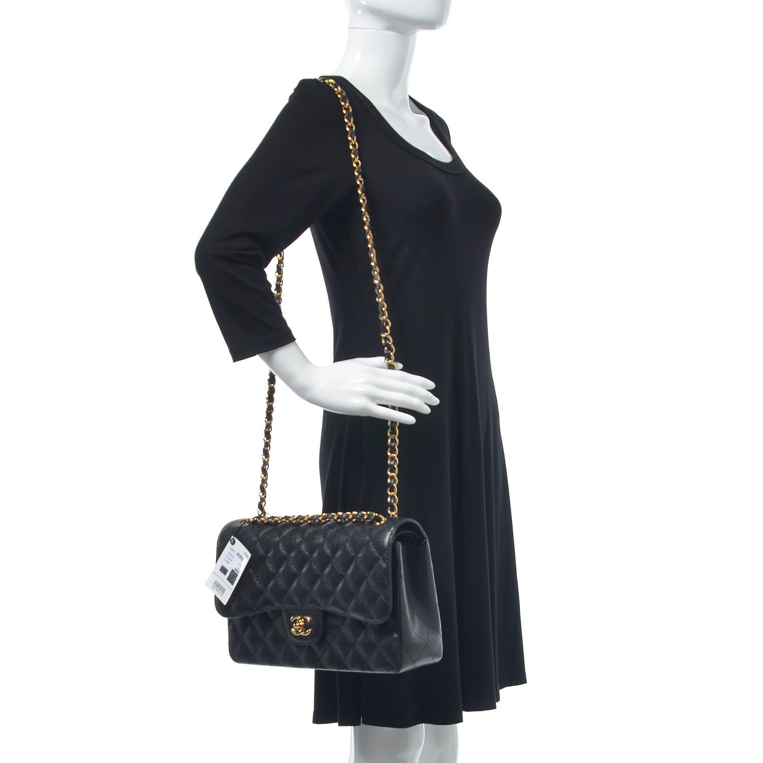 Chanel Caviar Quilted Jumbo Double Flap Black 2 of 9