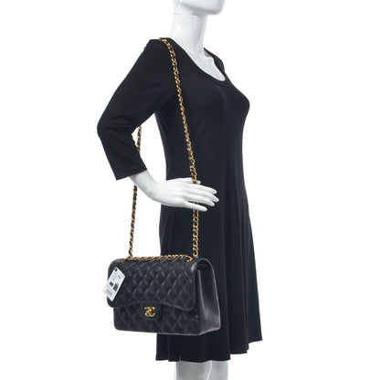 Chanel Caviar Quilted Jumbo Double Flap Black 2 of 9