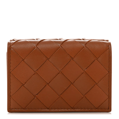 Bottega Veneta Nappa Maxi Intrecciato Tri-Fold Wallet Caramel 1 of 8