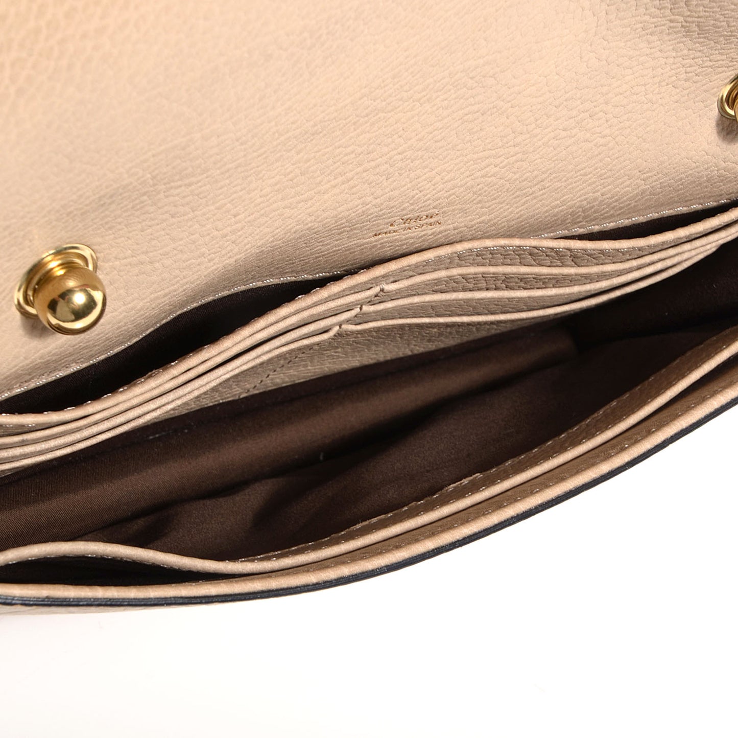 Calfskin Aurore Wallet on Chain Beige