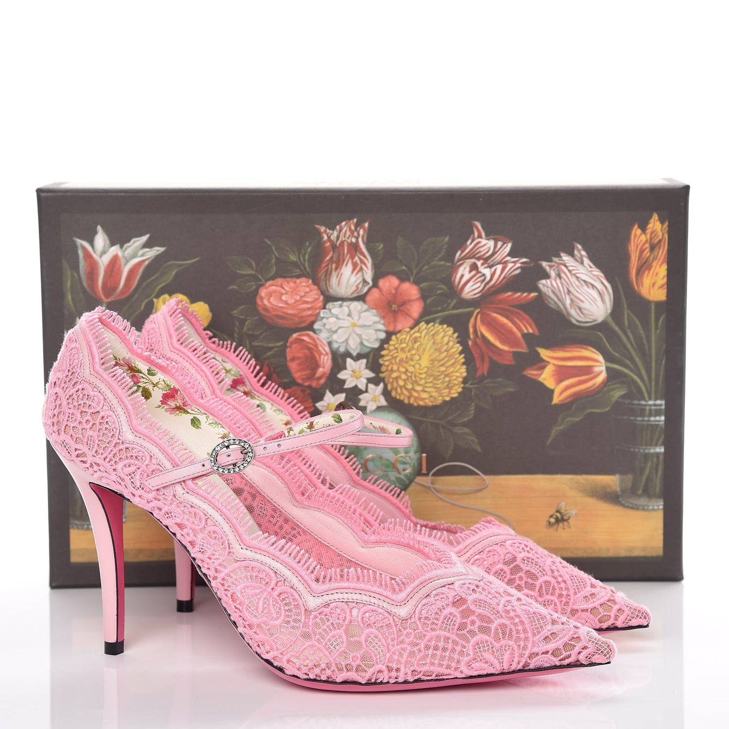 Lace Pizzo Venice Pumps 39.5 Sugar Pink