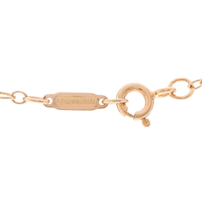 Tiffany 18K Rose Gold Mini Heart Key Pendant Oval Link Necklace 4 of 4