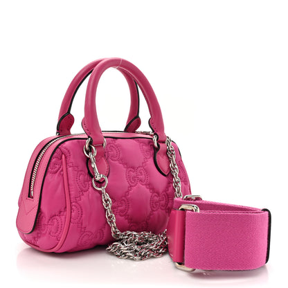 Gucci Nylon Calfskin Enamel GG Matelasse Mini Bowler Bag Lovely 3 of 10