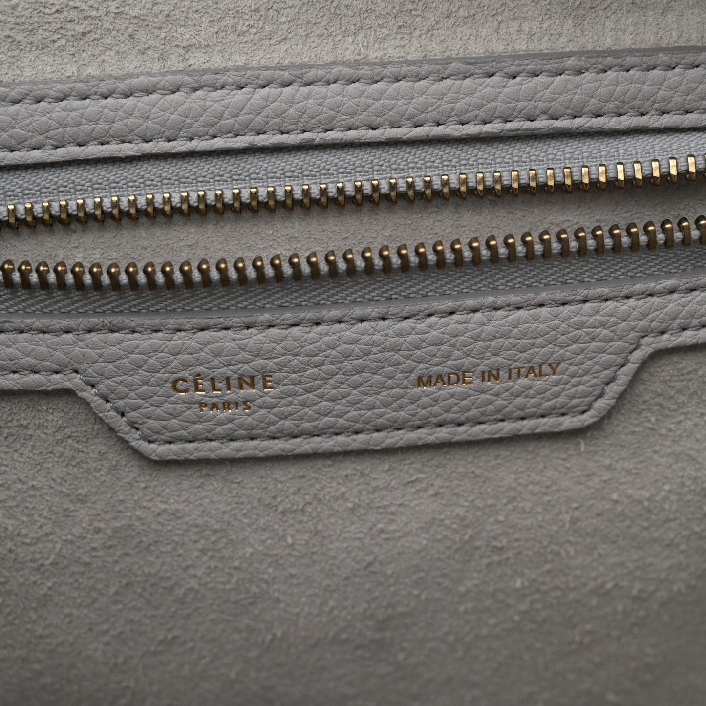 Drummed Calfskin Micro Luggage Light Grey