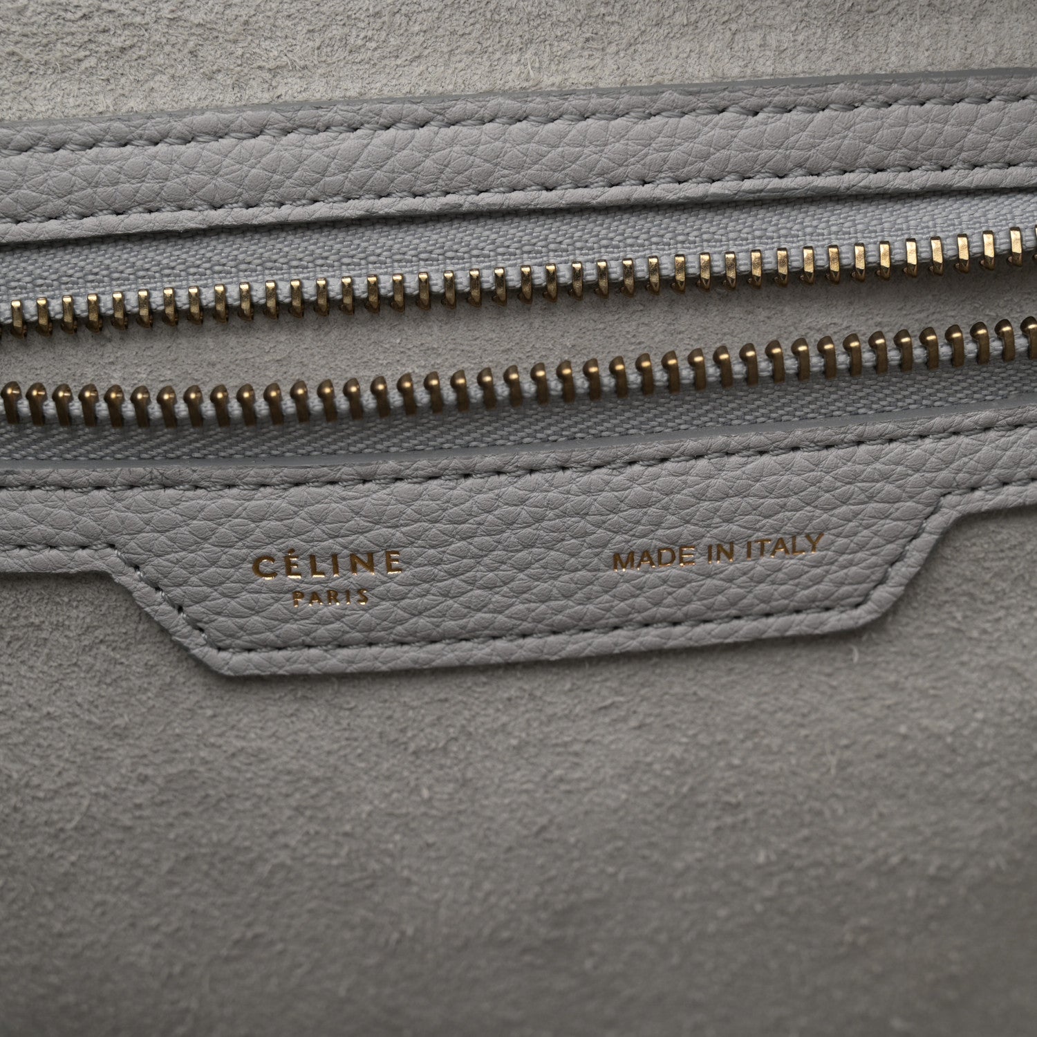 Celine Drummed Calfskin Micro Luggage Light Grey 7 of 13