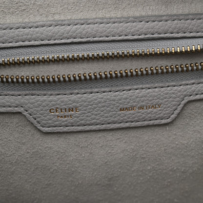 Celine Drummed Calfskin Micro Luggage Light Grey 7 of 13