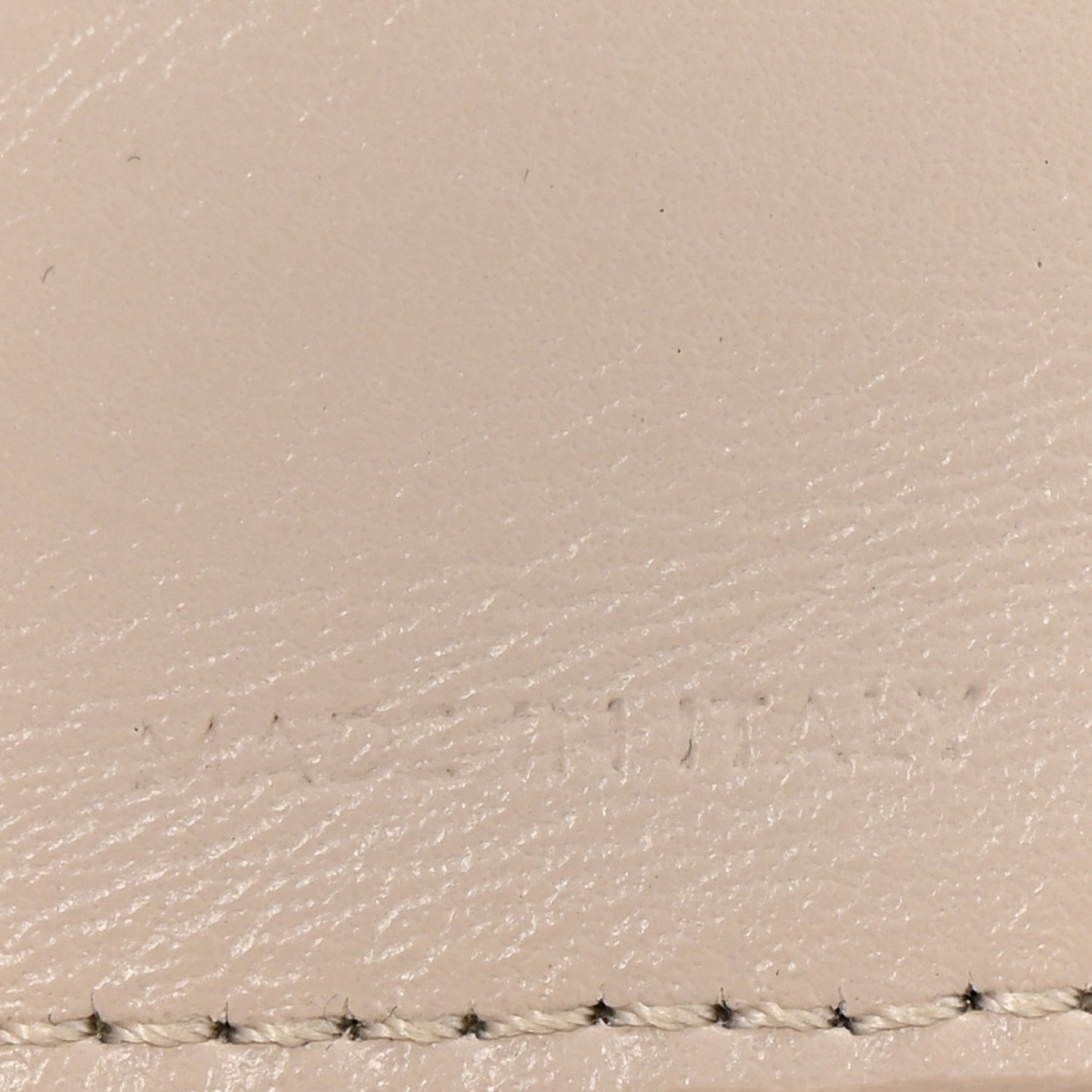 Grained Calfskin Small Multifunction Strap Wallet Light Beige Mineral