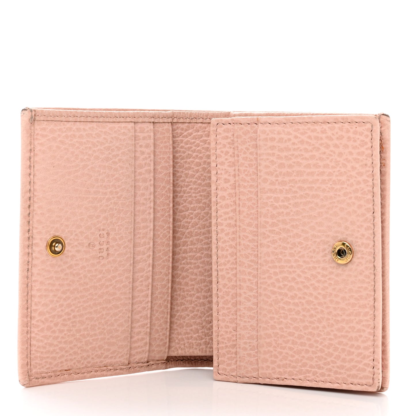 Pebbled Calfskin Butterfly Card Case Perfect Pink