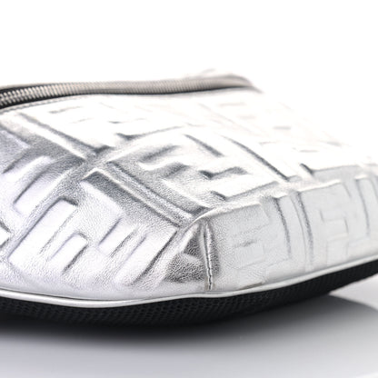Fendi Vitello Catalan Mirror FF 1974 Embossed Belt Bag Argento 8 of 11