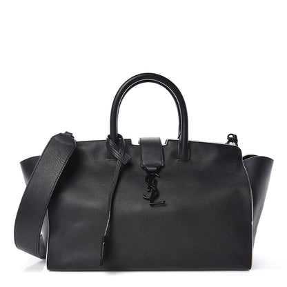 Saint Laurent Calfskin Small Monogram Downtown Cabas Black White 1 of 14