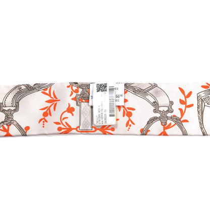 Hermes Silk Etriers Remix Twilly Verveine Orange Kaki 2 of 4
