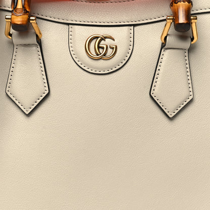 Gucci Wonka Grain Calfskin Small Diana Tote Bag Mystic White Orange Fluo 8 of 10