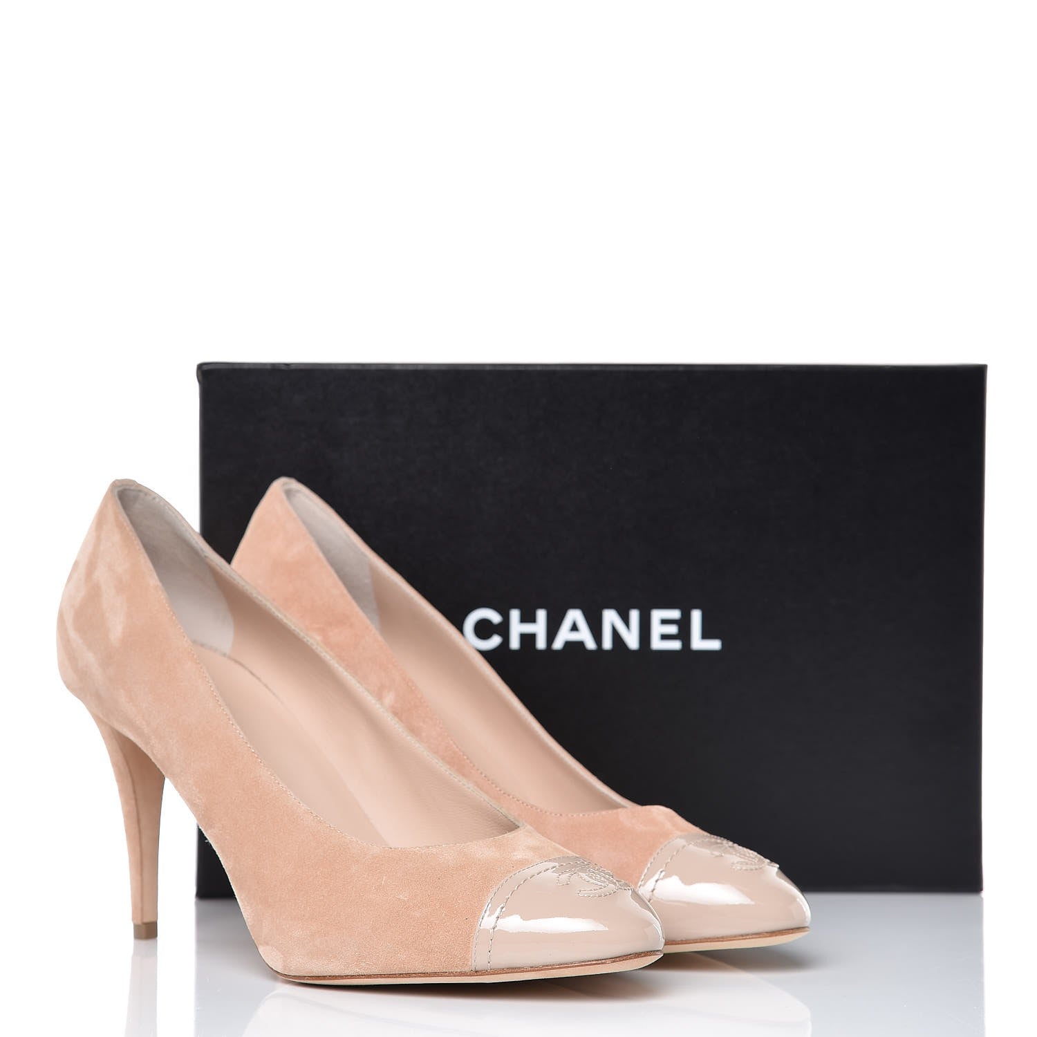 Chanel Suede Patent Calfskin CC Cap Toe Pumps 42 Pink 12 of 12