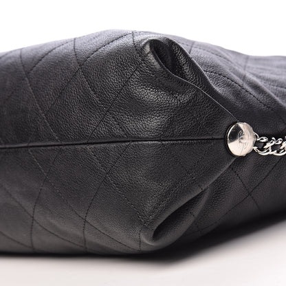 Chanel Grained Calfskin Stitched Medium Braided With Style Hobo Black 10 of 11