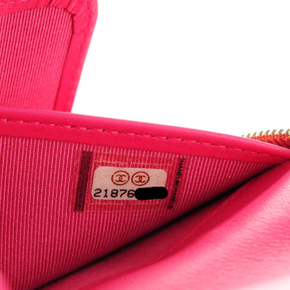 Chanel Lambskin Quilted Large Zip Around Organizer Wallet Dark Pink 8 of 8