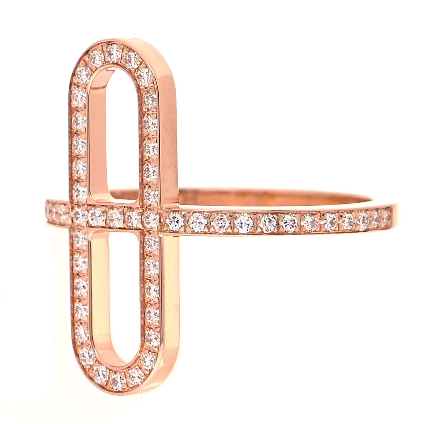 18K Rose Gold Diamond Ever Chaine d'Ancre Small Ring 51 5.75