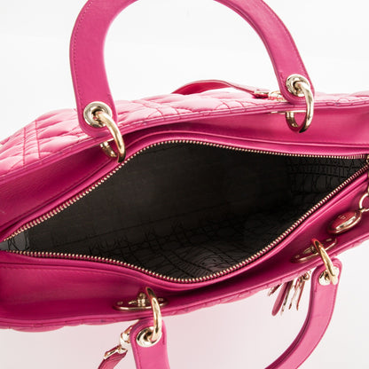 Christian Dior Lambskin Cannage Large Lady Dior Fuchsia 5 of 6