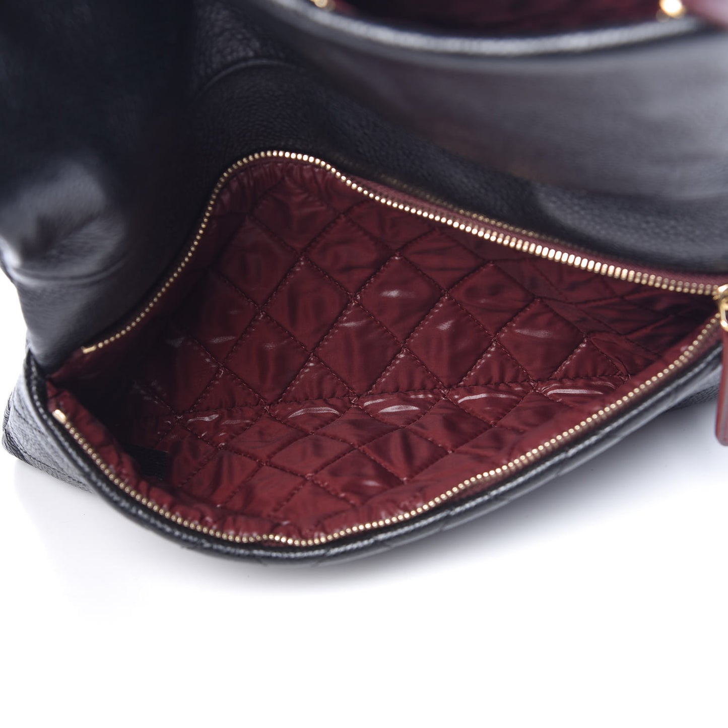 Caviar Quilted CC Beauty Clutch Black