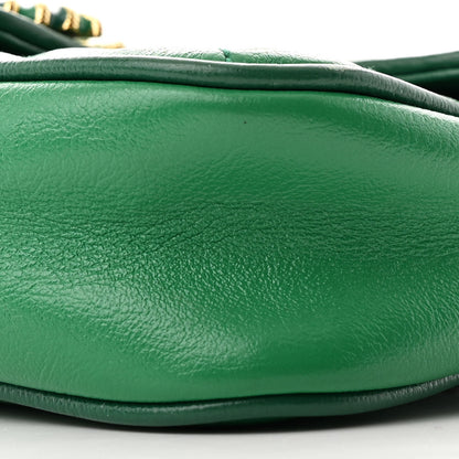 Gucci Azalea Calfskin Enamel Matelasse Diagonal Super Mini Torchon GG Marmont Shoulder Bag New Shamarock Emerald 10 of 10