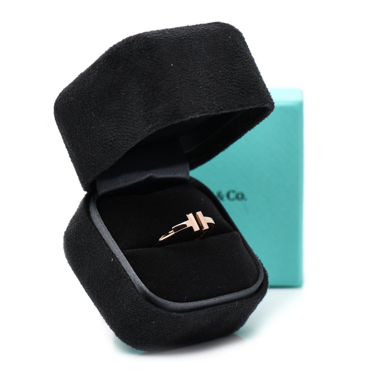 Tiffany 18K Rose Gold T Wire Ring 53 6.5 5 of 5