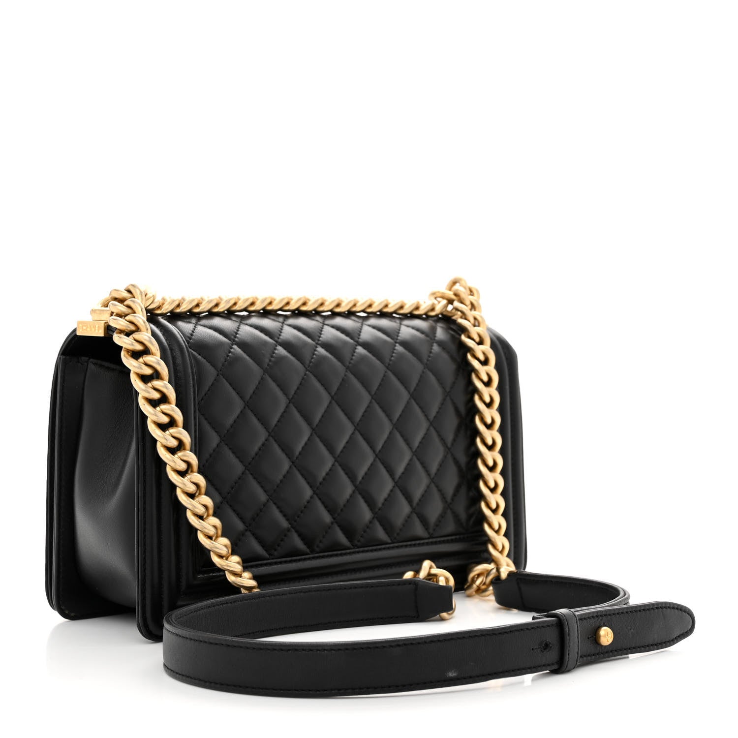 Chanel Lambskin Quilted Medium Boy Flap Black 3 of 14