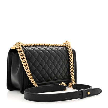 Chanel Lambskin Quilted Medium Boy Flap Black 3 of 14