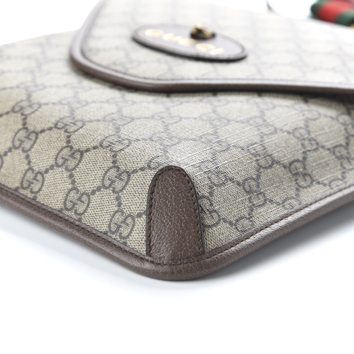 Gucci GG Supreme Monogram Web Medium Neo Vintage Flap Messenger Bag Beige New Acero 7 of 10