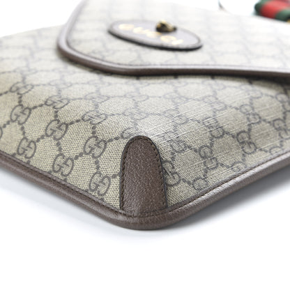Gucci GG Supreme Monogram Web Medium Neo Vintage Flap Messenger Bag Beige New Acero 7 of 10