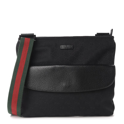 Gucci Monogram Signature Web Small Messenger Black 1 of 10