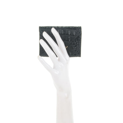Alexander Wang Alligator Embossed Prisma Envelope Card Holder Black 2 of 7