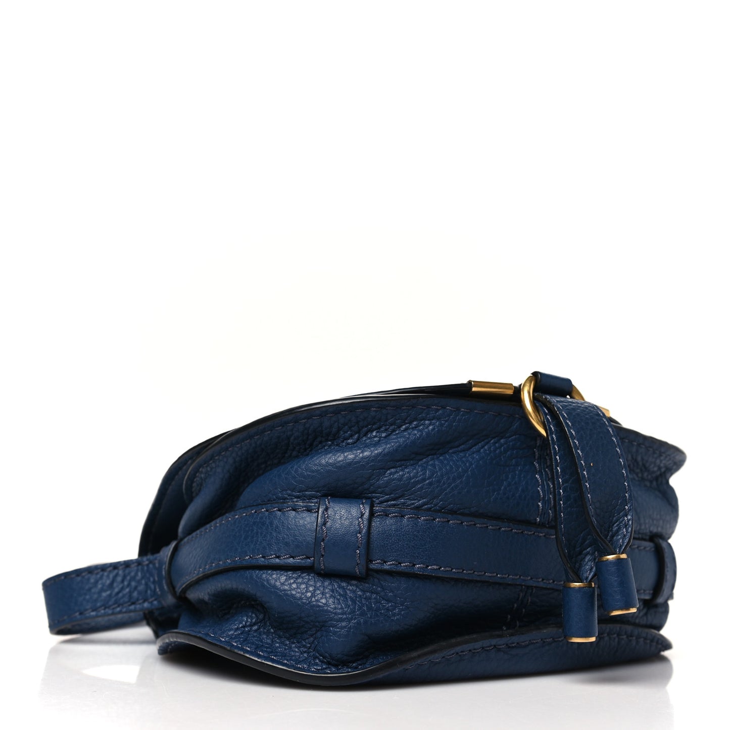 Calfskin Mini Marcie Round Crossbody Bag Royal Navy