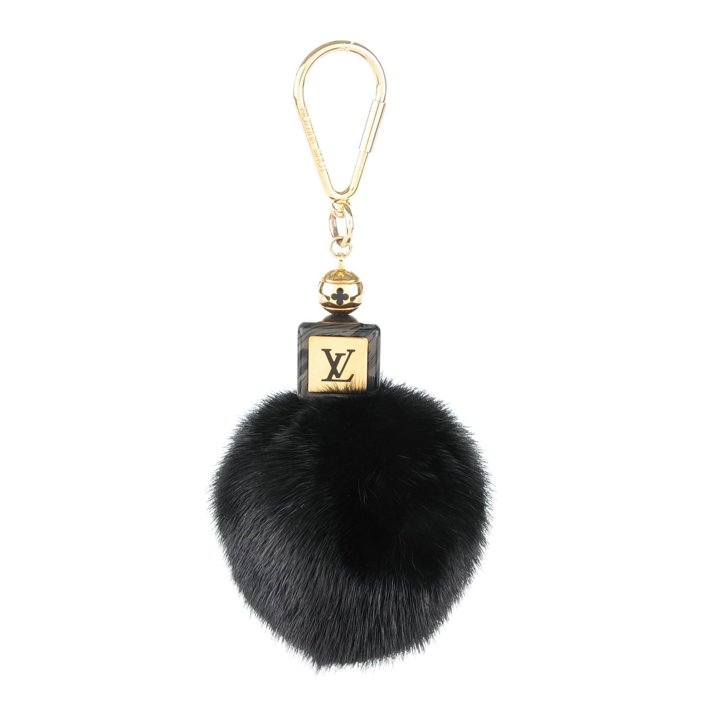 Mink Fur Fluffy Bag Charm Black