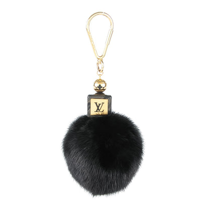 Louis Vuitton Mink Fur Fluffy Bag Charm Black 1 of 5