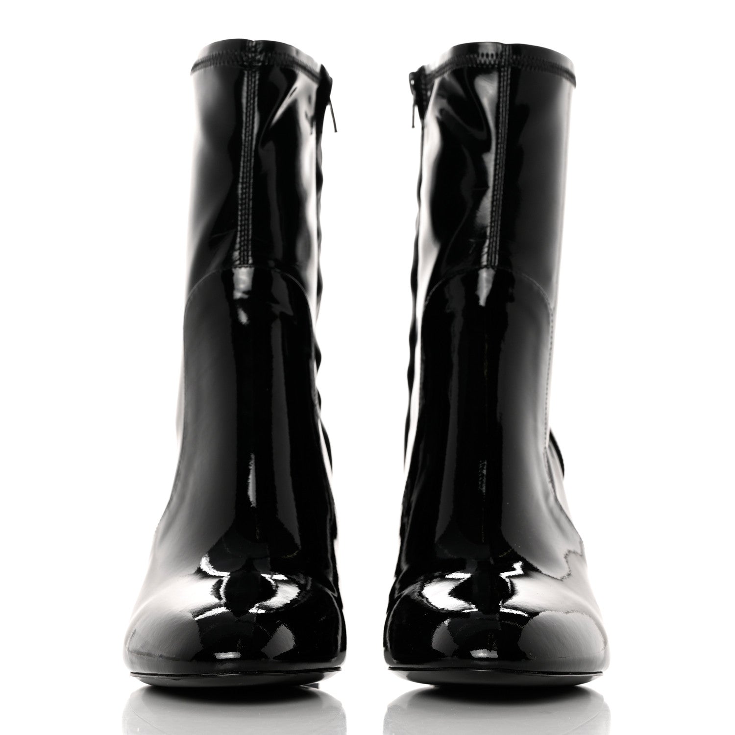 Louis Vuitton Patent Silhouette Ankle Boots 38.5 Black 2 of 8