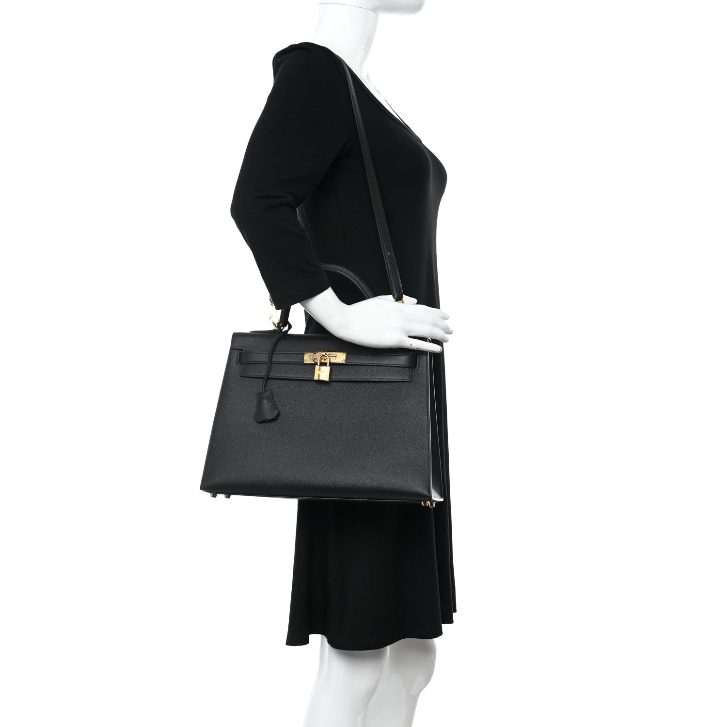 Hermes Epsom Kelly Sellier 32 Black 2 of 15