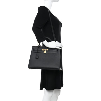 Hermes Epsom Kelly Sellier 32 Black 2 of 15