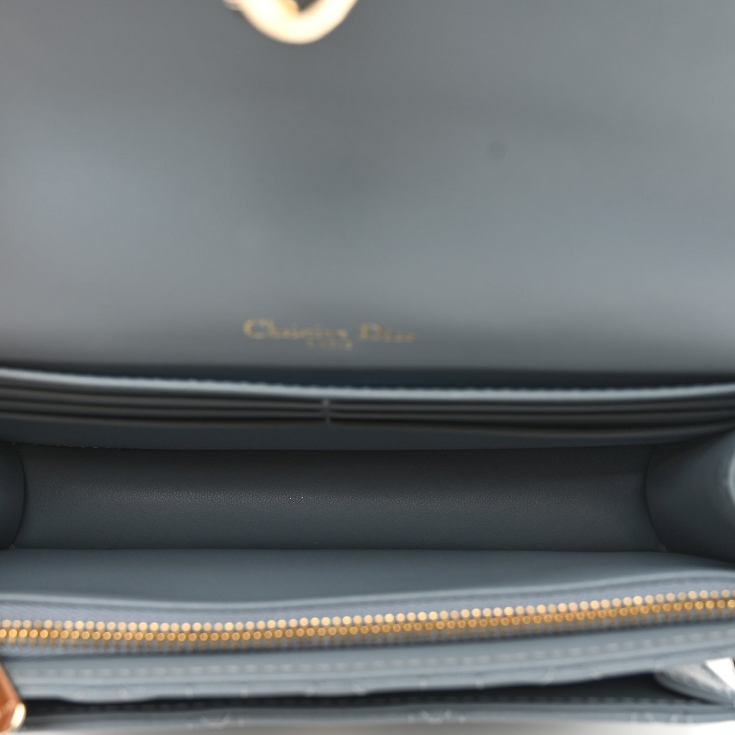 Lambskin Cannage Lady Dior Chain Pouch Cloud Blue