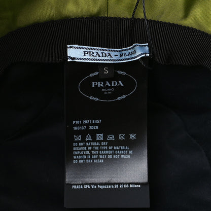 Prada Paillettes Metal Triangle Logo Womens Bucket Hat S Lime 6 of 6